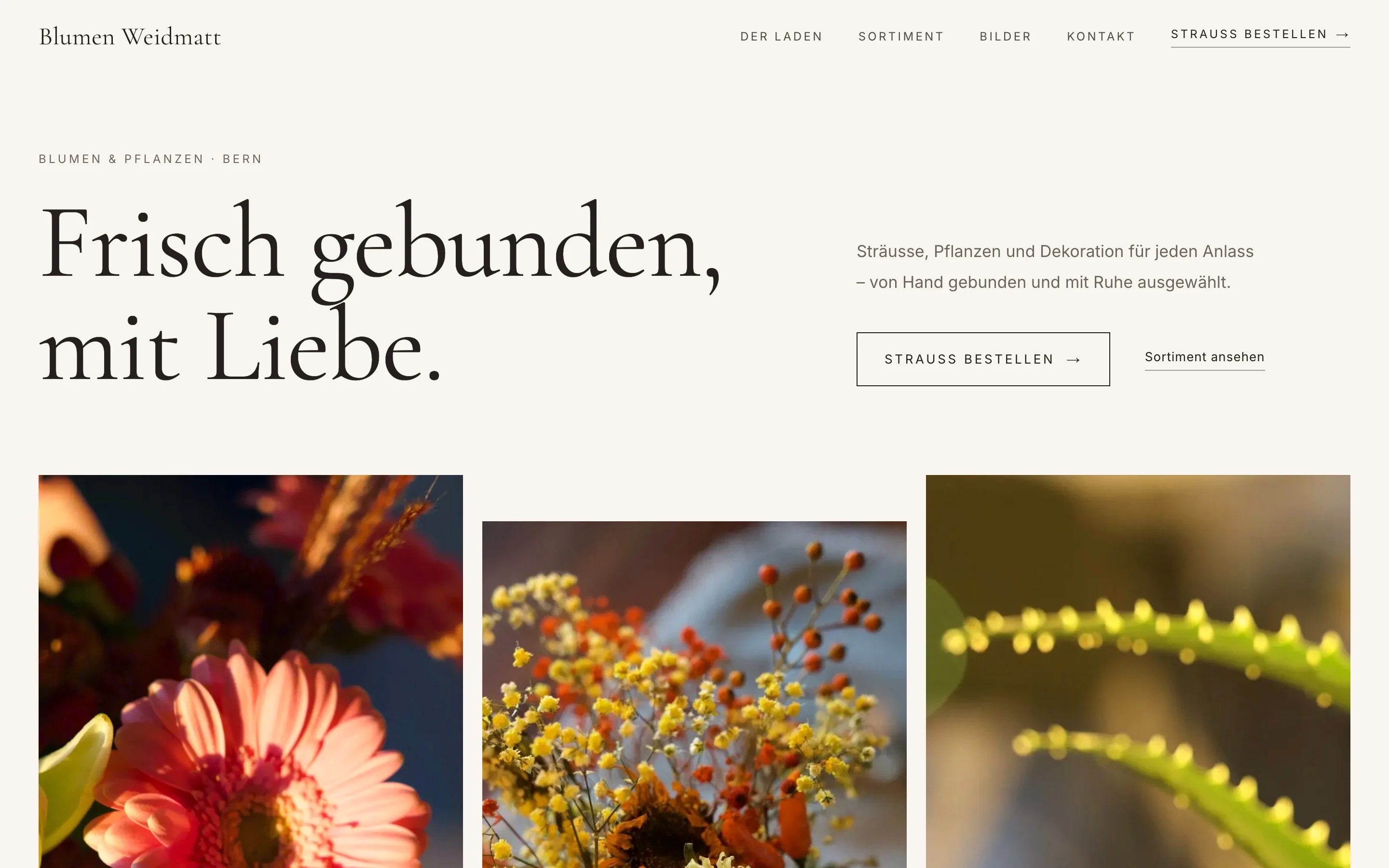 Beispiel-Webseite: Blumenladen